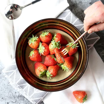 LingAo японская фарфоровая посуда ретро чаша с ручной росписью тарелка глубокая миска креативная миска рамэн миска домашняя посуда миска фрукты sal