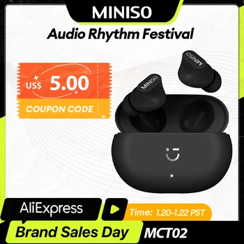 MINISO MCT02 Оригинальные беспроводные наушники Bluetooth На открытом воздухе Спорт Новая гарнитура HD Call High Fidelity Low Latency Наушники 2023 Новинка