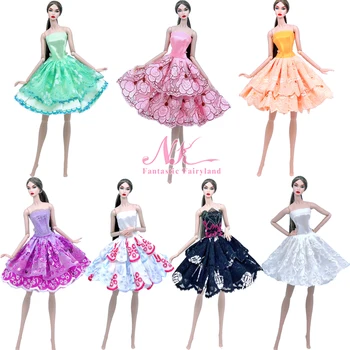 NK 1 комплект Multi-Select 30 см принцесса благородная свадебная одежда модное платье для вечеринки топ дизайн для куклы Барби аксессуары подарок игрушка JJ