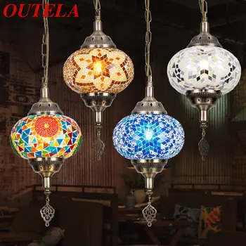 OUTELA Подвесной подвесной светильник в богемном стиле Просто креативная декоративная стеклянная светодиодная потолочная люстра для домашней гостиной