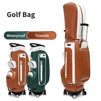 PGM Новая сумка для гольфа Мода Pull Rod Pack Гольф Водонепроницаемый нейлон Микрофибра Четыре колеса для гольфа Путешествия Складные сумки для самолета
