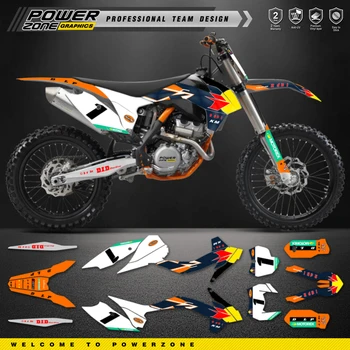 PowerZone Мотоциклетная команда Графические наклейки Наклейки Набор для KTM SX SXF MX 2013-2015 EXC XCW Enduro 2014-2016 125 до 500cc 114