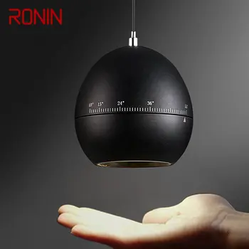 RONIN Современная черная подвесная лампа Светодиодная регулируемая фокусная длина Креативный дизайн Прикроватный подвесной светильник для домашней спальни