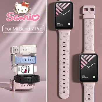 Sanrio Сменный ремешок для Mi Band 7 Pro Cute Hello Kitty Ремешок для Xiaomi Mi Band 7 Pro Браслет Часы для Miband 7 Pro
