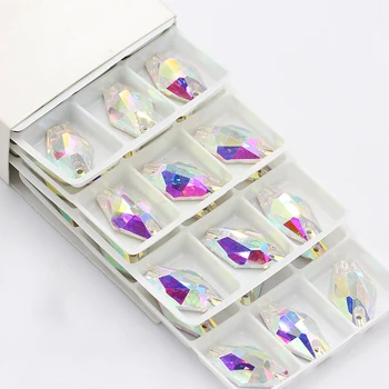 Shining Candy Crystal AB K9 Crystal Flatback Пришивные стразы Strass Glass для diy Ремесло Рождество / Одежда Украшение одежды