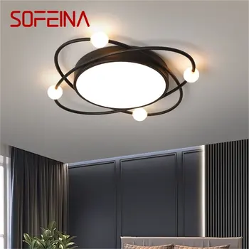 SOFEINA Nordic Потолочный светильник Современные черные круглые светильники Светодиодные домашние декоративные для гостиной