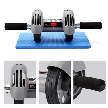 Sport AB Roller Sport Abdominal Roller Silent Home Fitness Automatic Rebound Belly Wheel Training Muscle Trainer с ковриком