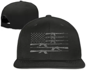 TMD Young-Cap Большой Американский Флаг С Пулеметами 2A Флаг Простой Регулируемый Snapback Шапки Кепки Плоский Козырек Черный