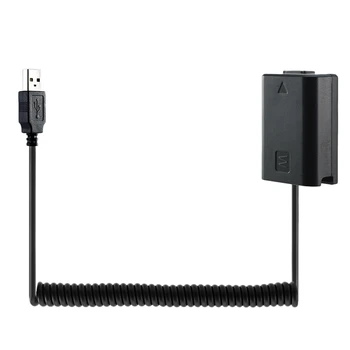 USB-кабель для зарядки NP-FW50 Фиктивный пружинный провод аккумулятора для Sony A7 A7R A7S A7M A7II A7S2 A7M2 A7R2 A6500 A6300 DC Coupler