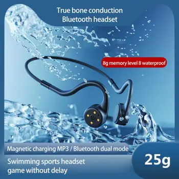 X5 Настоящие наушники с костной проводимостью Беспроводная гарнитура с синими зубами 8 Гб IPX68 Водонепроницаемый MP3 Музыкальный плеер Не наушники-вкладыши