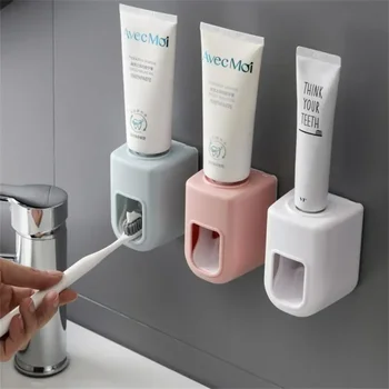 Автоматический дозатор зубной пасты Пыленепроницаемый держатель зубной щетки Настенная подставка Аксессуары для ванной комнаты Соковыжималка для зубной пасты