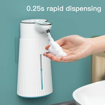 бесконтактный автоматический дозатор мыла USB-C Зарядка Настенная умная машина для мытья рук Дезинфицирующее средство 400 мл для ванной комнаты