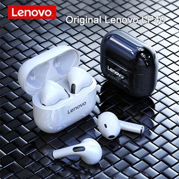 Беспроводные наушники Lenovo Bluetooth 5.0 Наушники LP40 TWS HIFI Сенсорное управление с коробкой 300 мАч Спортивная гарнитура для смартфона