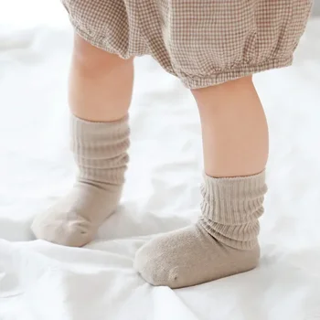 Весна и осень Новые нескользящие клеевые детские носки Детские носки Детская высокая трубка без костей Свободный пол Детские носки