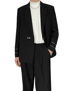 Высококачественный трендовый мужской индивидуальный костюм Мужской модный корейский блейзер Дизайн Оригинальный стильный высококачественный комплект куртки