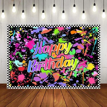 День рождения Фотография Фоны Красочные Граффити Краска Фон С Днем Рождения Баннер Декор Дети День Рождения