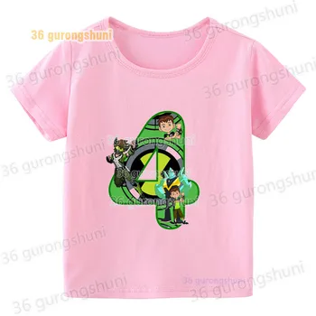 Детская футболка Для девочки розовые футболки Kid 3 4 5 6 birthday Baby Girls Clothing ben Tshirt 10 Graphic Tee детская одежда Kawaii