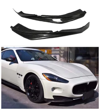 Для Maserati Gran Turismo GT GTS 2007-2014 Настоящий углерод Волокно Автомобиль Передние Бамперы Сплиттеры Губа Фартуки Обернуть Угловой Протектор