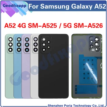 Для Samsung Galaxy A52 4G 5G SM-A525 SM-A526 Задняя крышка аккумулятора телефона Задняя крышка чехла Замена деталей задней крышки
