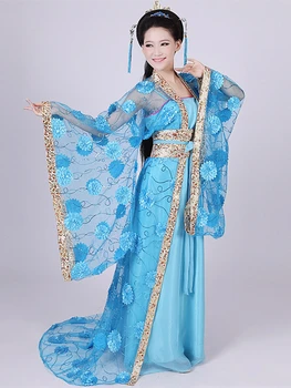 Китайские традиционные платья для женщин Платье ханьфу Платья фей Танцевальный костюм Фестивальная одежда Древний костюм династии Тан