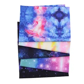Красивая цифровая печать Черное дно Звездное небо Узор 100 Хлопковая ткань Швейный материал Детская ткань Сделай сам Рубашка Одежда