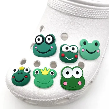  лягушка зеленая обувь животных крокодил подвески для сабо сандалии украшение аксессуары для обуви подвески для детей подарки