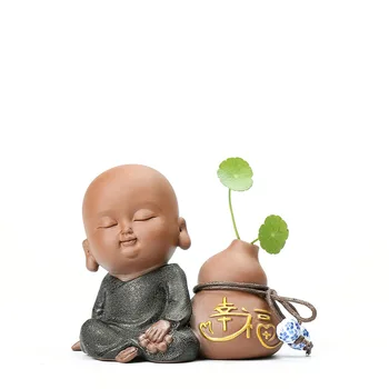 Новинка 2023 года Pet Zen Clay Маленькая ваза для цветов монаха, цветочный горшок, керамика, выращенная водой