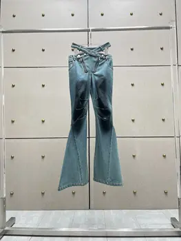 Новые джинсы-клеш с плиссированной талией! дихроизм