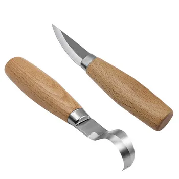 Нож для резьбы по дереву Долото Крючок Нож Инструменты для резьбы Эргономичная Деревообрабатывающая ложка Прочная Кривая Начинающие Скульптурный Профессиональный