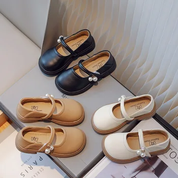 Осенние кроссовки Кожаная обувь Обувь для девочек Модная обувь принцессы Обувь в британском стиле для детей Детская обувь с мягкой подошвой