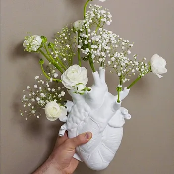  Персонализированная ваза Heart Art Ваза Гостиная Настольное украшение Висячая стена Ваза в виде сердца Подарок на День святого Валентина