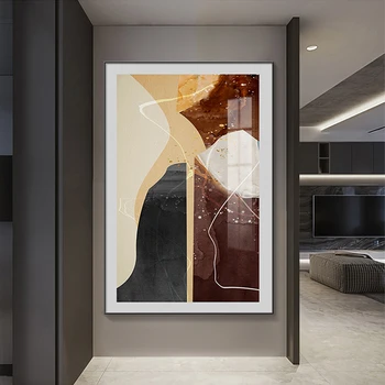 Плакат современной линейной эстетики, геометрическая картина на холсте, абстрактная живопись, вертикальная гостиная диван фон стена абстракция