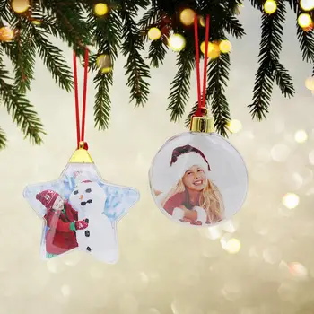 Прозрачный рождественский шар круглый пятизвездочный фоторамка кулон рождественская елка висячий шар держатель для картин рождественская елка