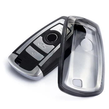 Прочный прозрачный . Чехол для ключей Брелок Чехол Черный Прозрачный Чехол Брелока Чехол Для BMW M6 (F12 / F13) 2013-2019