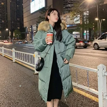 Пуховые хлопковые куртки для модных хлебных парок Корейское пальто свободного кроя Женская зимняя куртка Abrigo Mujer Invierno 2024