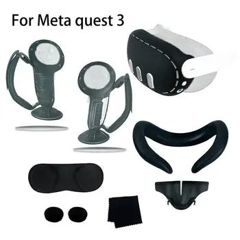 Силиконовый защитный чехол Чехол для Meta Quest 3 VR Headset Face Cover Eye Pad Ручка Grip Кнопка Cap VR Аксессуары