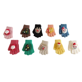 Стильные рождественские перчатки для вязания оленей Удобные и модные перчатки Теплые перчатки для детей для активного отдыха и вечеринок