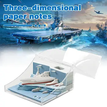 Трехмерные бумажные заметки Модель авианосца Заметки Блокнот для заметок Бумажные заметки Kawaii Аксессуары для украшения стола