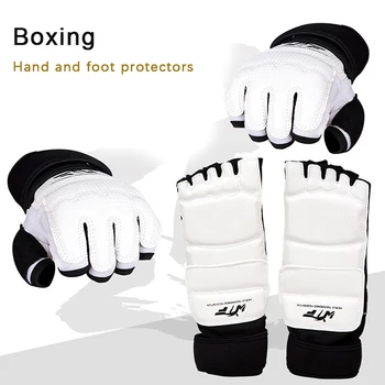  Тхэквондо Кожаные перчатки Спарринг Каратэ Защита лодыжки Защита снаряжения Бокс Боевые искусства Защита рук