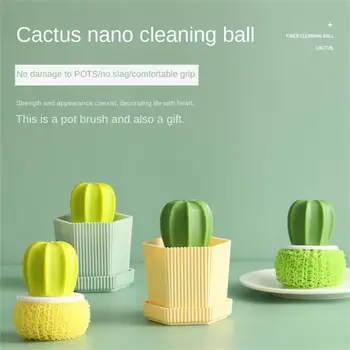  Уменьшить рост Щетки для мытья посуды с ручкой Нано чистящий мяч Кухонные гаджеты Экологически чистое текстильное волокно