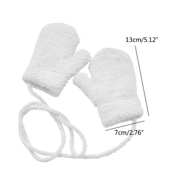  Уютные детские зимние перчатки Утолщенные варежки на полный палец Теплый дизайн для подвешивания шеи