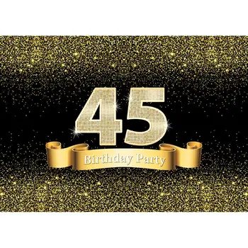 Фоны для фотографии Золотой песок Блеск Блеск Индивидуальный фон Фотостудия для 45 С Днем Рождения Фотофон