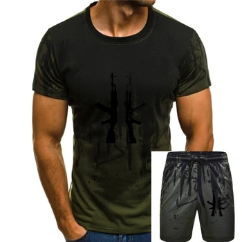 хлопковая футболка мужская летняя модная футболка евро размер Ak 47 Калашников Футболка с половиной рукава