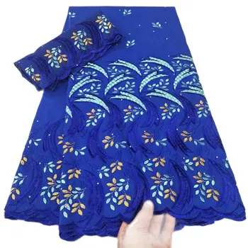  хорошее качество африканская хлопковая кружевная ткань королевский синий швейцарский вуаль вышивка нигерийский материал Stian Новая мода для шитья свадьбы