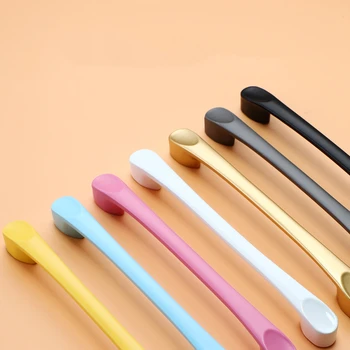 Цветные ручки и ручки шкафа для детских мультяшных ящиков Современная минималистичная дверная ручка шкафа для одежды из алюминиевого сплава